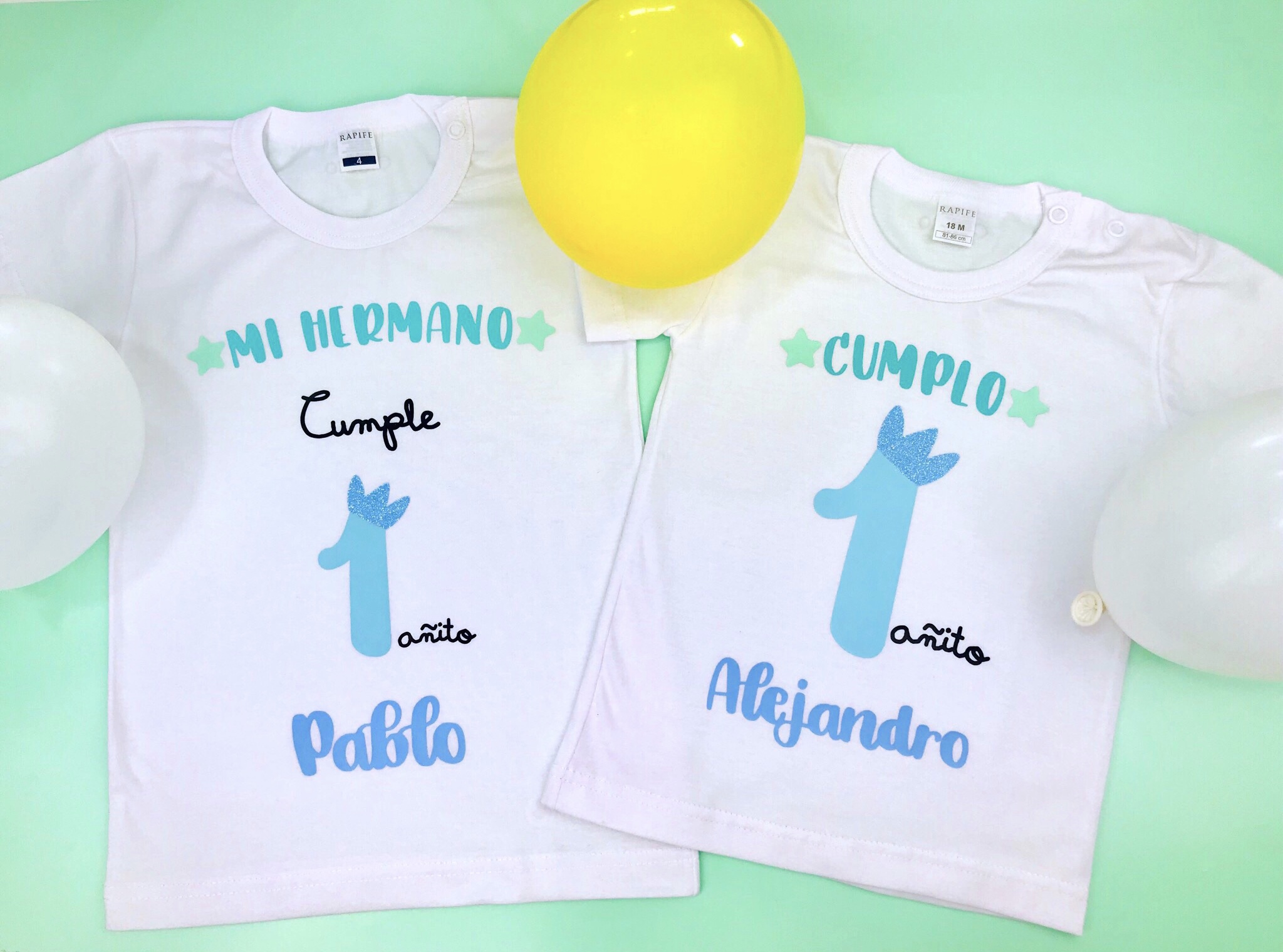 material canción Alegaciones Pack Camisetas Cumpleaños Hermanos - Afecto | Baby Shop