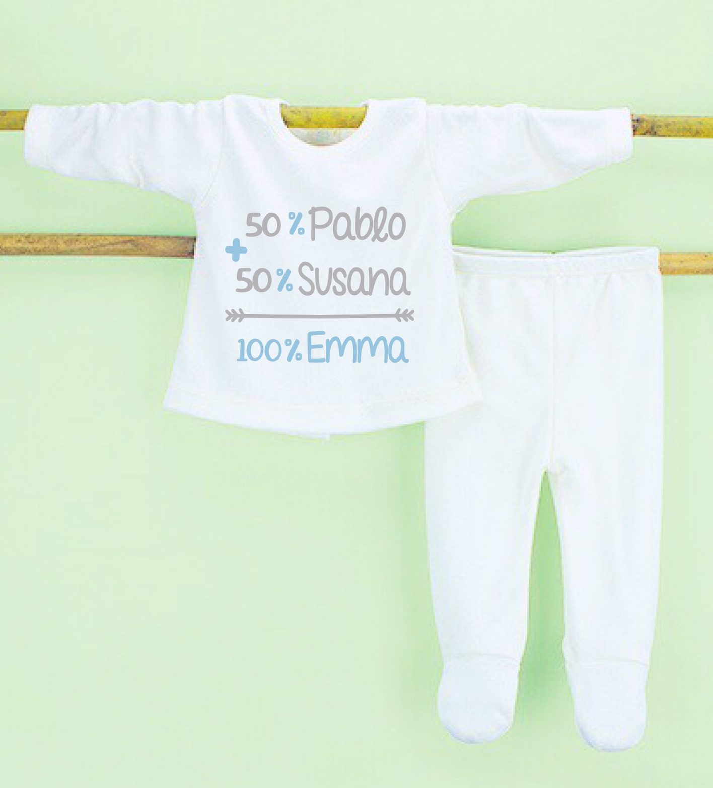 CONJUNTO NACIMIENTO PAPA+MAMA=100% BEBE - | Baby Shop