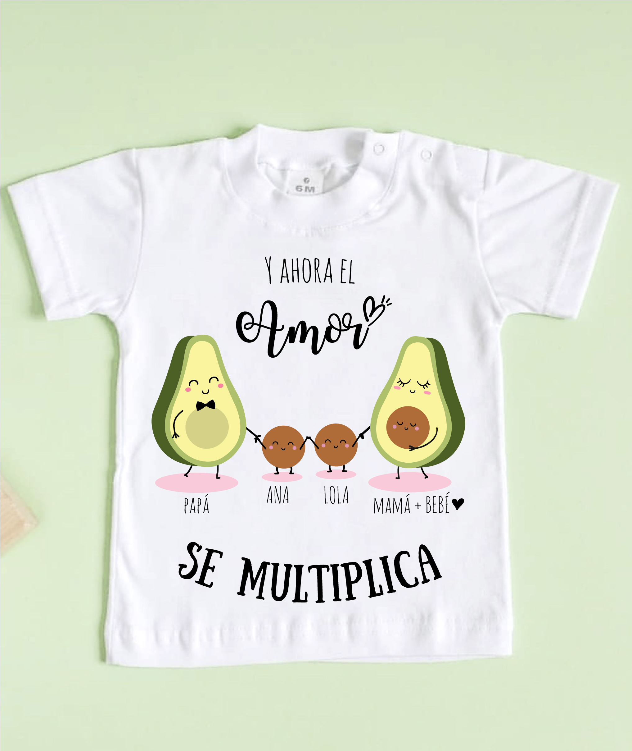 Moretón relajado oveja Camiseta Noticia Original tercer Embarazo, familia aguacate - Afecto | Baby  Shop