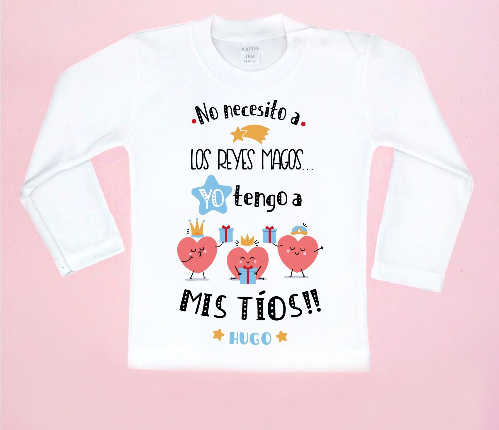 golondrina Descartar Cordelia Camiseta Navidad Personalizada no necesito a los Reyes Magos - Afecto |  Baby Shop