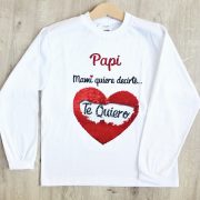 Camiseta San Valentín corazón lentejuelas reversibles