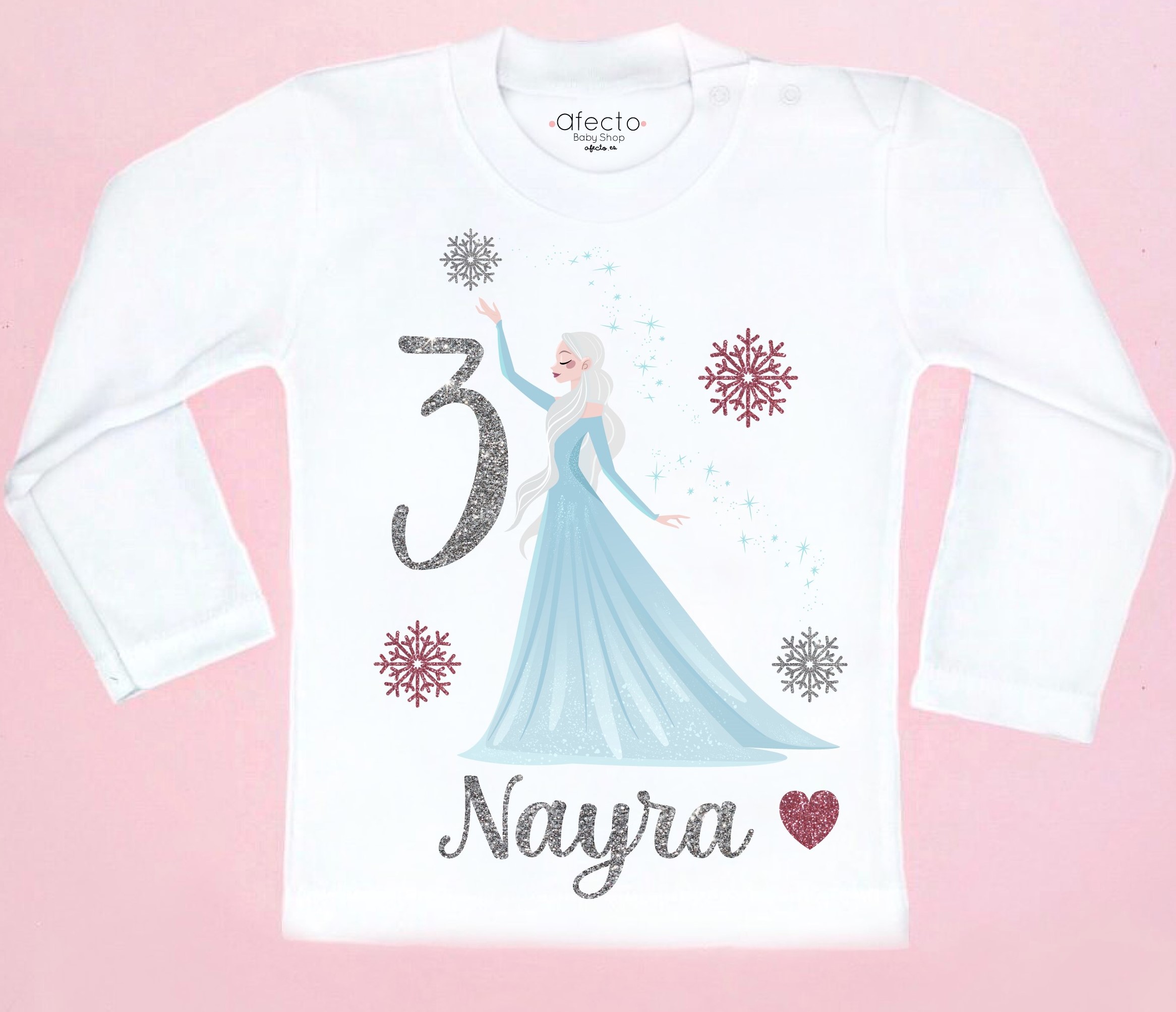 Camiseta Cumpleaños Personalizada Princesa Frozen - Afecto Baby Shop