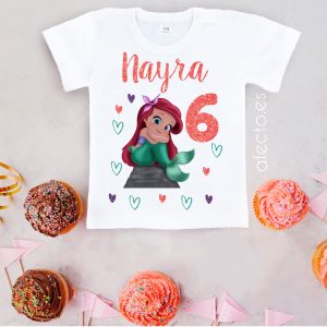 camisetas de la sirenita ariel para cumpleaños